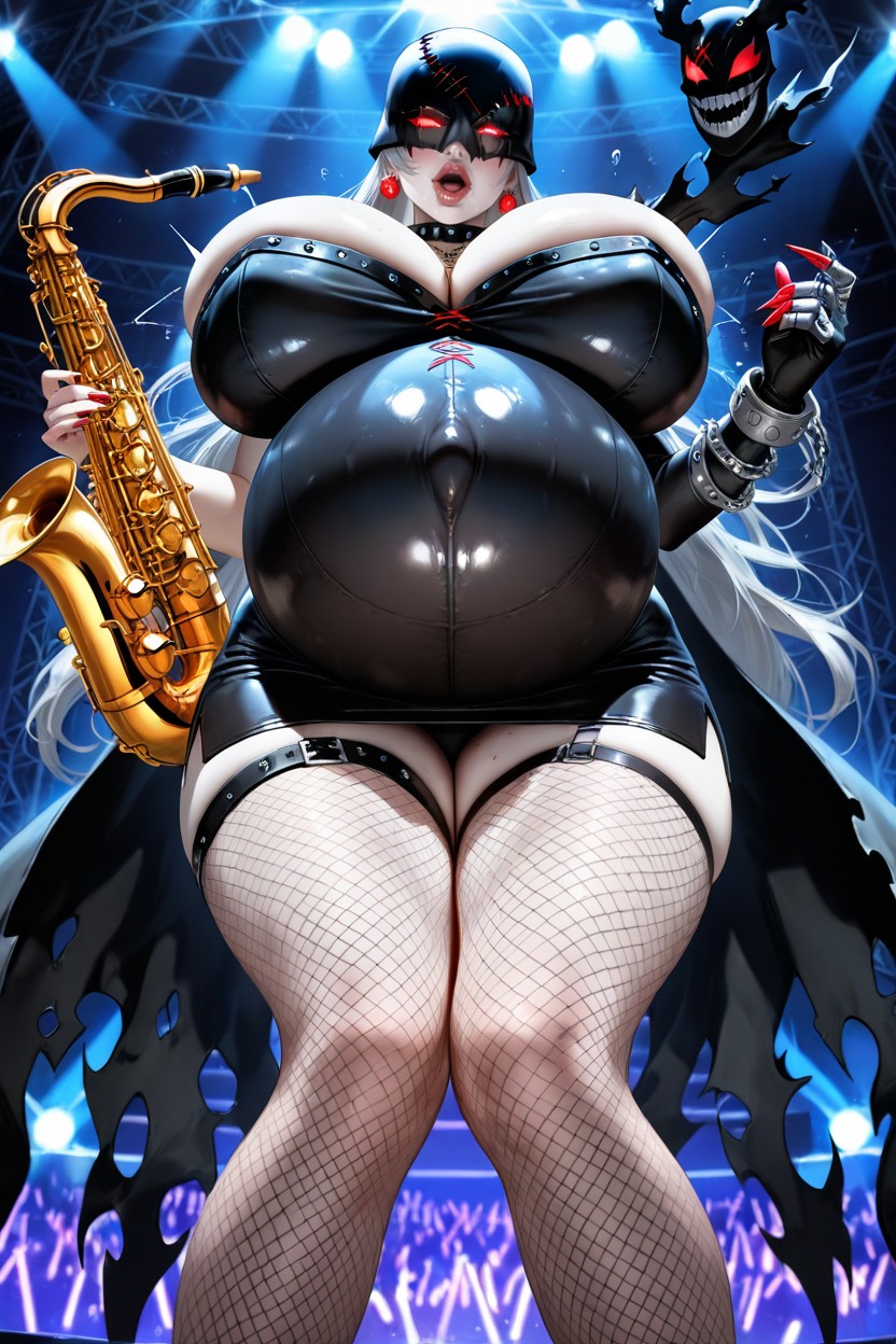 Necklace, Red Glowing Eyes, Sideboob Hentai AI Porn