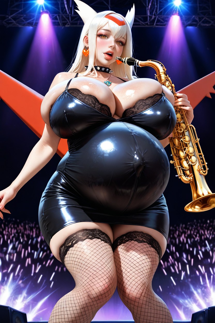 Beautiful Face, Hyperrealistic, Rock Concert Hentai AI Porn