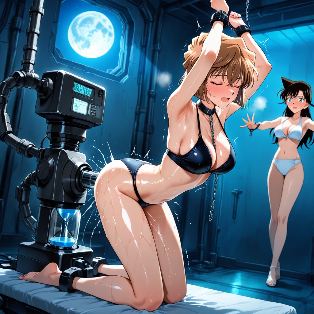 Limbs Obscured By Machine, They Hold Hands, Giant Sex Machine Hentai AI Porn