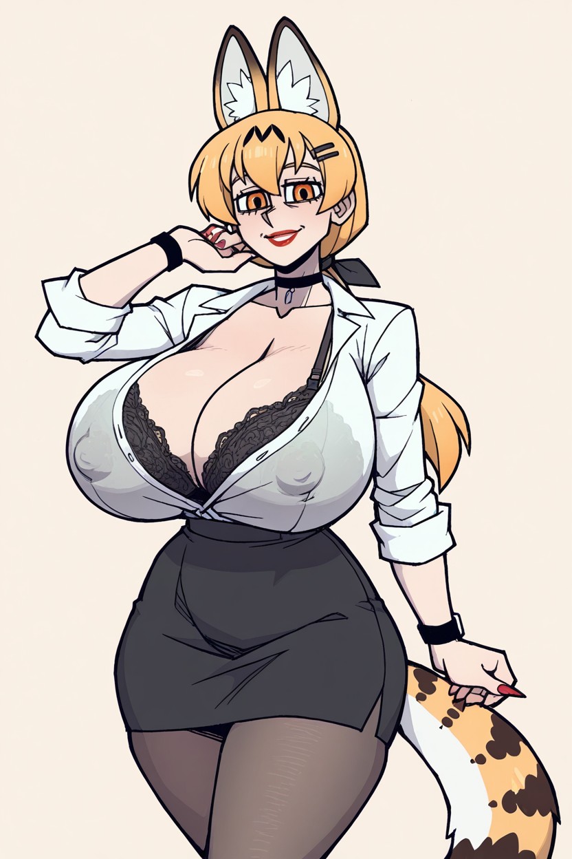 Vanripper Style, Serval Ears, Black Headband Hentai AI Porn