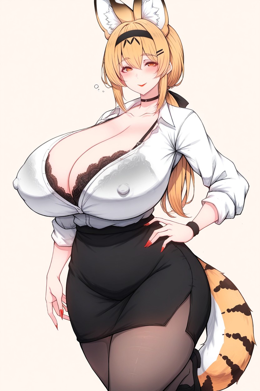 Curvy Body, Sharp Nails, Serval Ears Hentai AI Porn