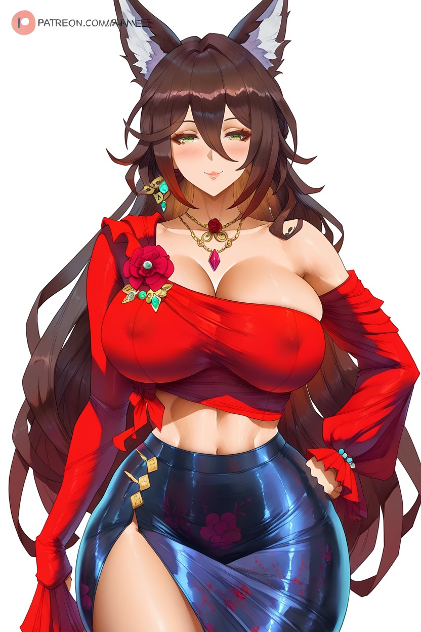 Standing, Naturally Heavy Breasts, Detailled Eyes Hentai AI Porn