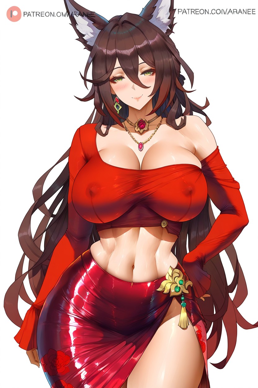 Extremely Long Brown Hair Cascading, Girl, Medium Ass Hentai AI Porn