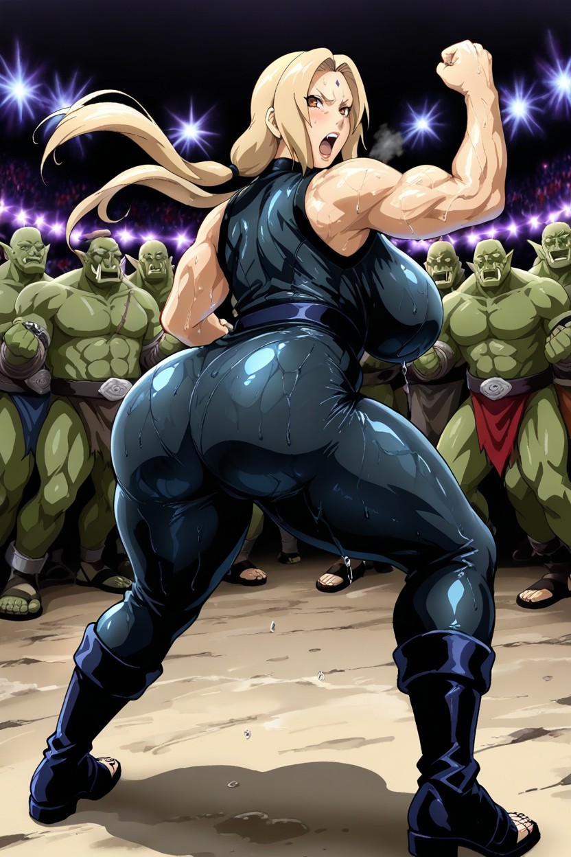 Muscular, Tsunade From Naruto, Iwao Dra Hentai AI Porn