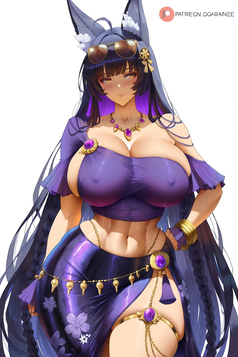 Standing, Very Thick Thighs, Chunky Gold Bangles On Both Wrists Hentai AI Porn