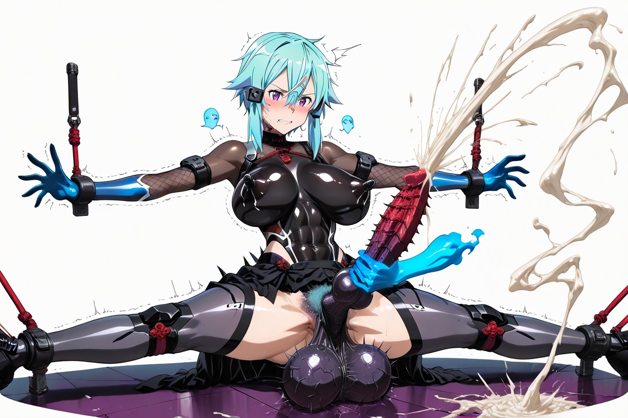 Hyper Erection, Embarrassed Look, Restrained Hentai AI Porn