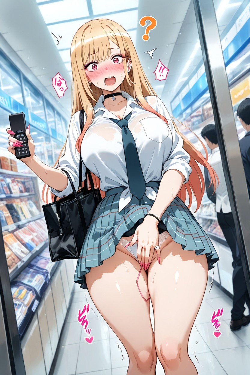 Inside Shopping Mall, Covering Crotch With From Behind, Covering Pussy Hentai IA