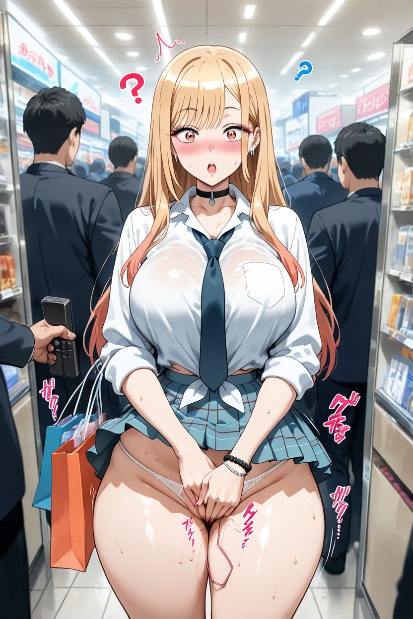 Beautiful Face, Big Orange Eyes, Palm Towards Viewer Porno IA Hentai