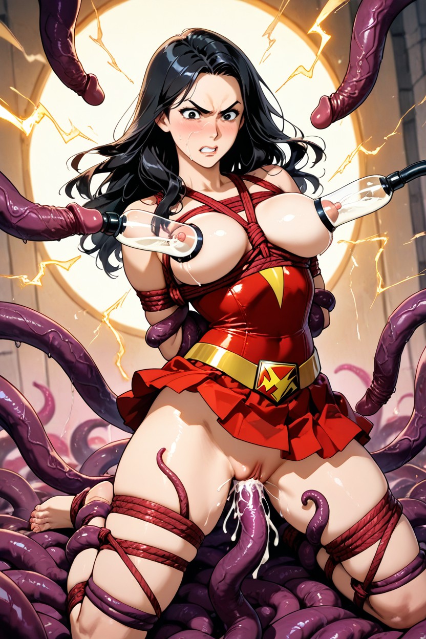 Ropes Harness, Red Superhero Outfit, Small Ass Hentai AI Porn