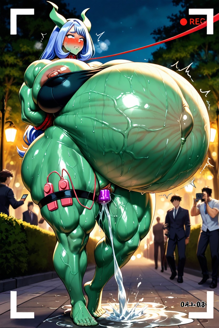 Shiny Skin, Bushes, Crowd Hentai IA