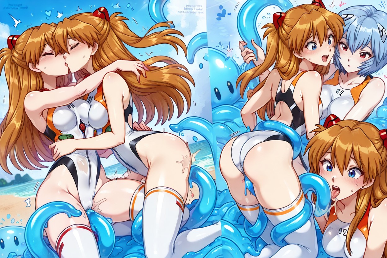 A+ Body Type, Múltiples Vistas, Open Mouth Warm Smile With Tongue Outside With Blush Hentai IA