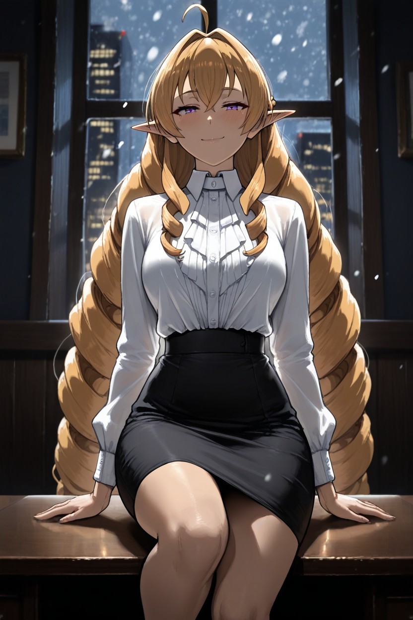 Round Face, Office, Round Eyes Hentai IA