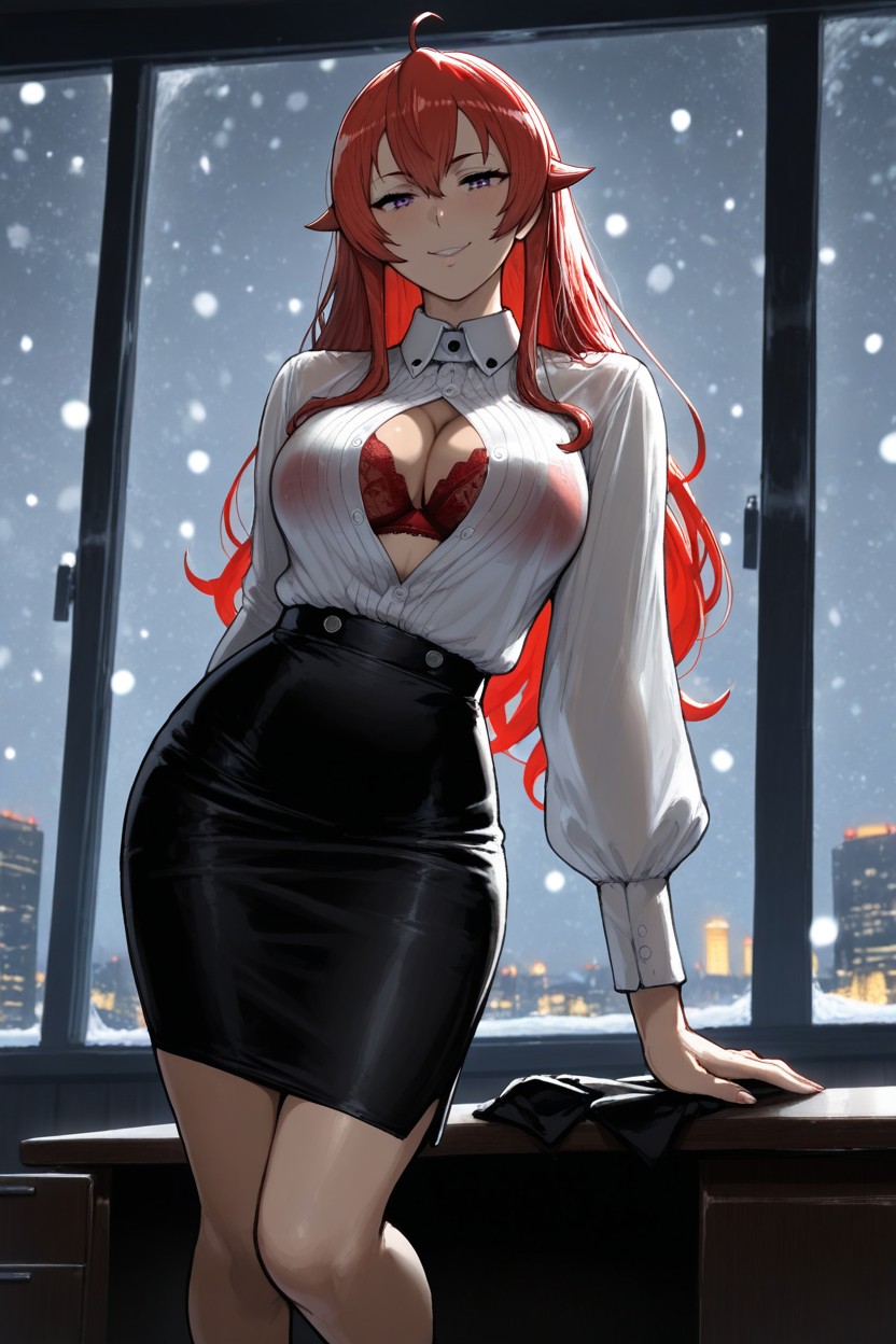 Soft Features, Dark, Seductive Smile Hentai IA