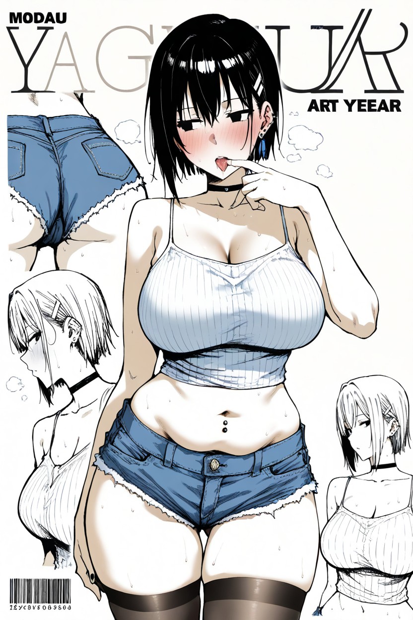 Modèle, Solo, Her Finger Spread Her Mouth Porno IA Hentai