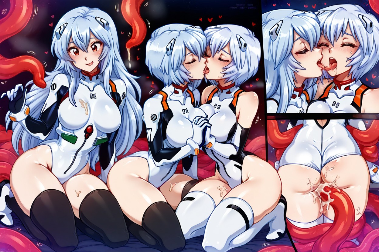 Ultra Wide Tentacles Inside Their Holes, Super Huge Slime Tentacles, Extremely Wet Body Hentai AI Porn