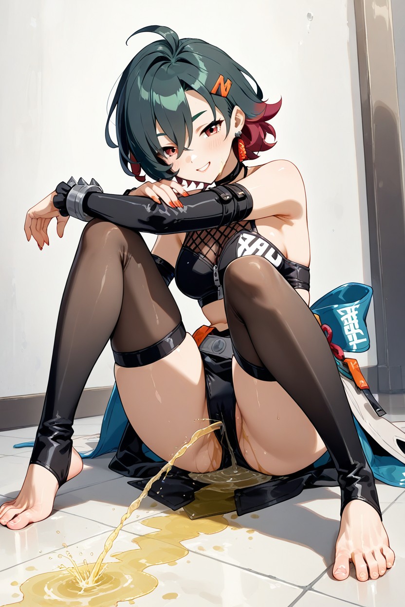 Pissing, Pee Puddle, Stunning Model Hentai IA