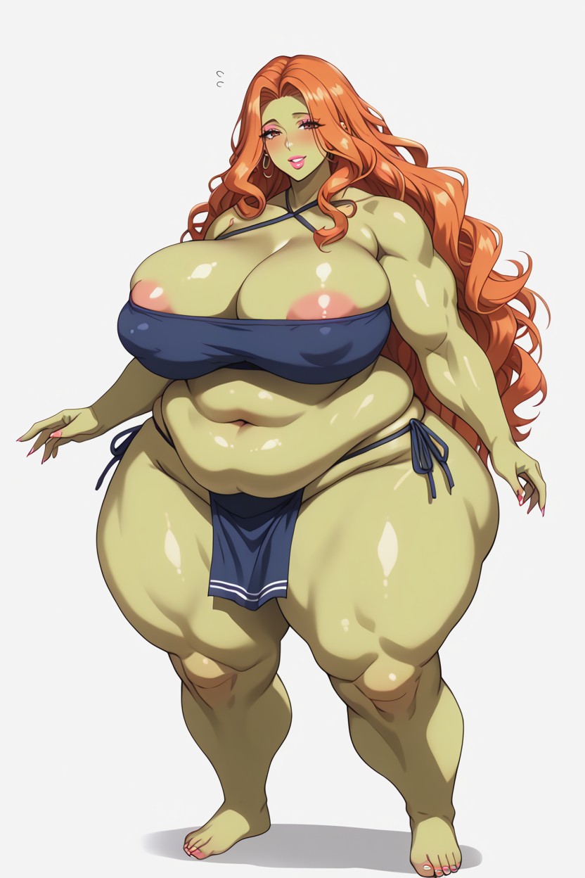 Exaggerated Heavy Nipples, Looking At Viewer, Fur Tube Top Hentai AI Porn