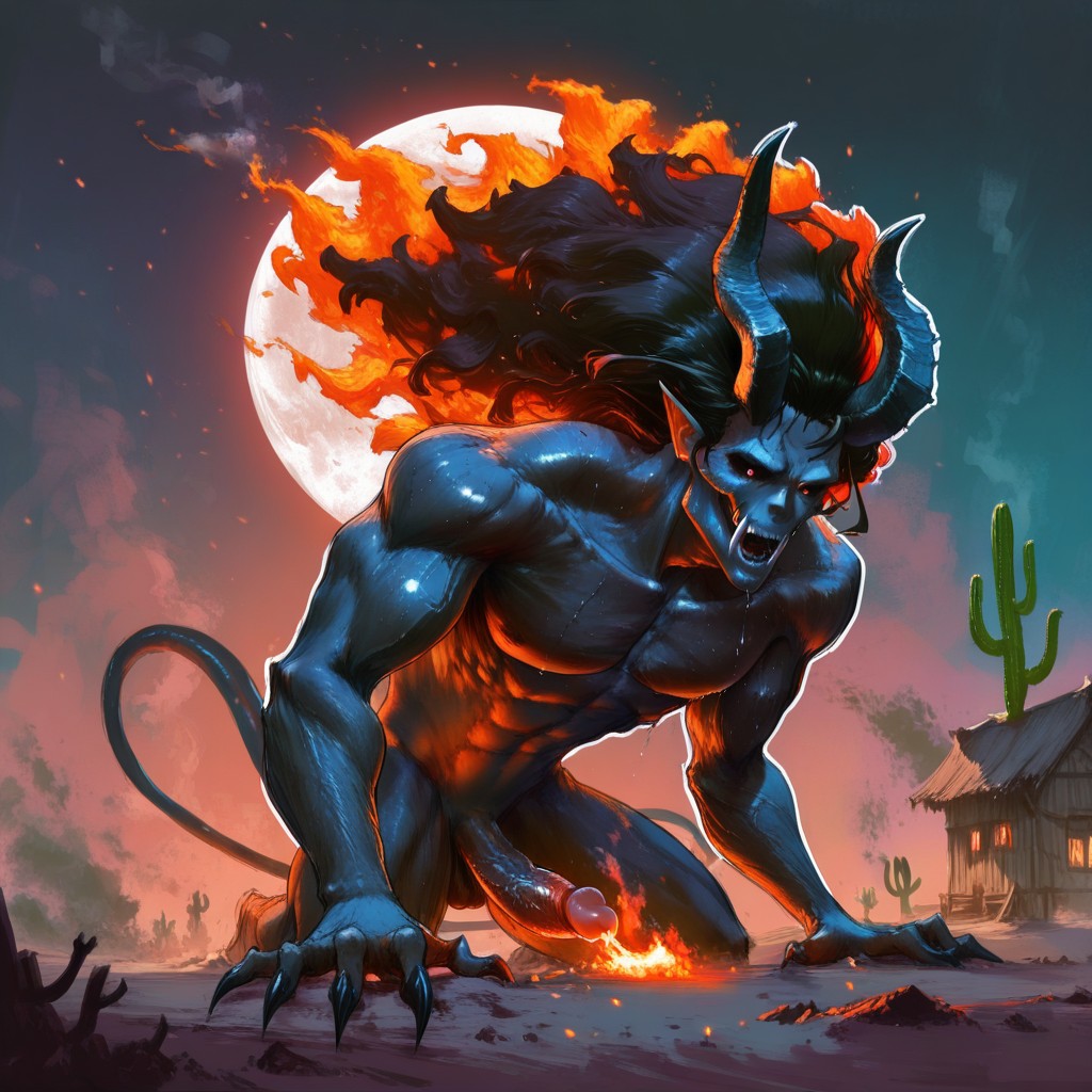 Muscularmale Demon Monsters, Sketch Style, Undead Hentai AI Porn