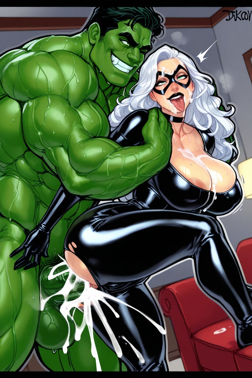 Black Bodysuit, Perfect Face, Extreme Snatched Waist Hentai IA