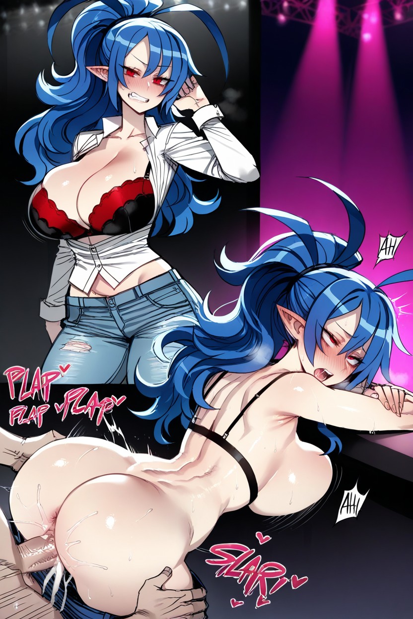 Fringe, Blue Hair, Breasts Hentai AI Porn