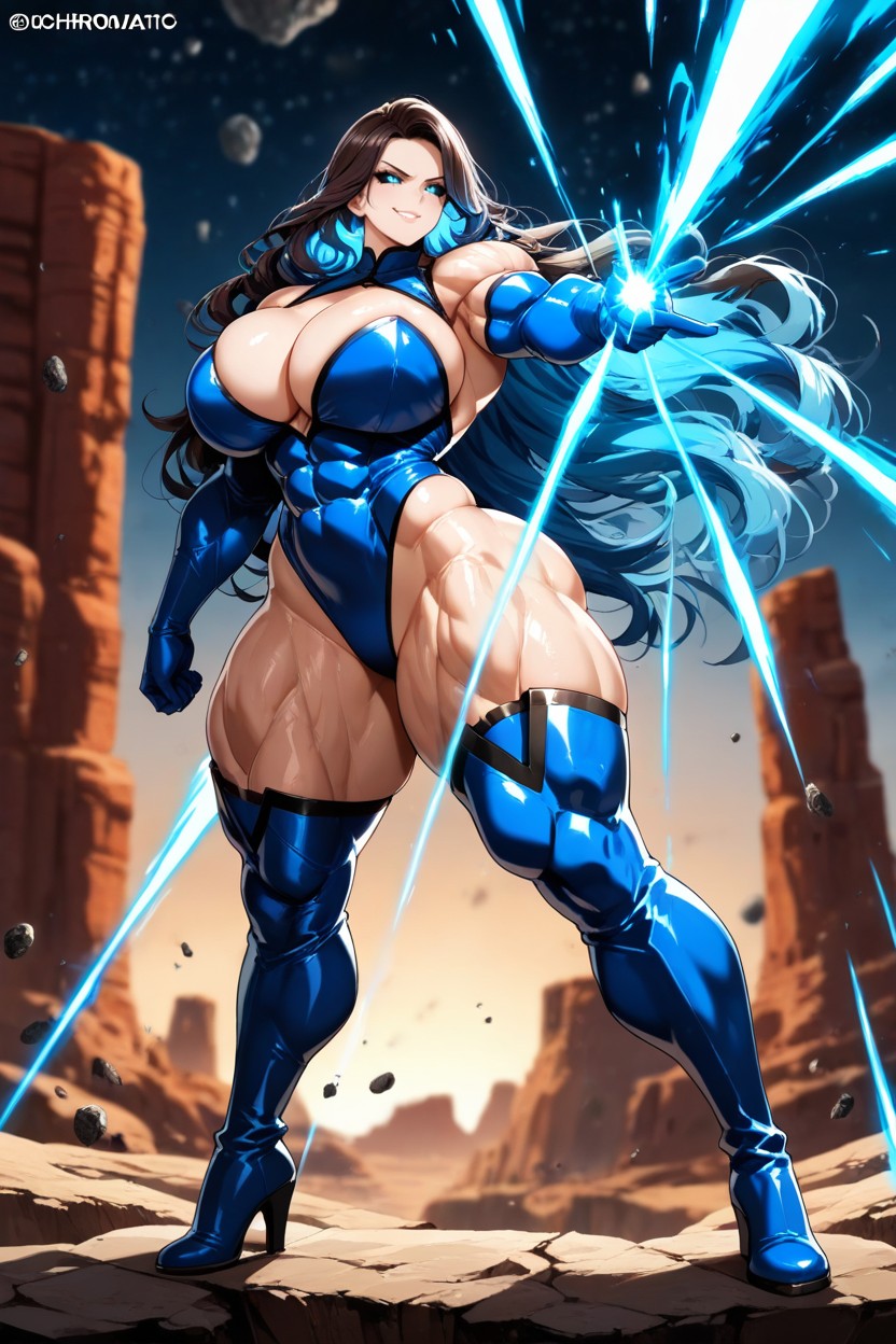 Energy Blast, Muscular Arms, One Arm By Side Hentai AI Porn