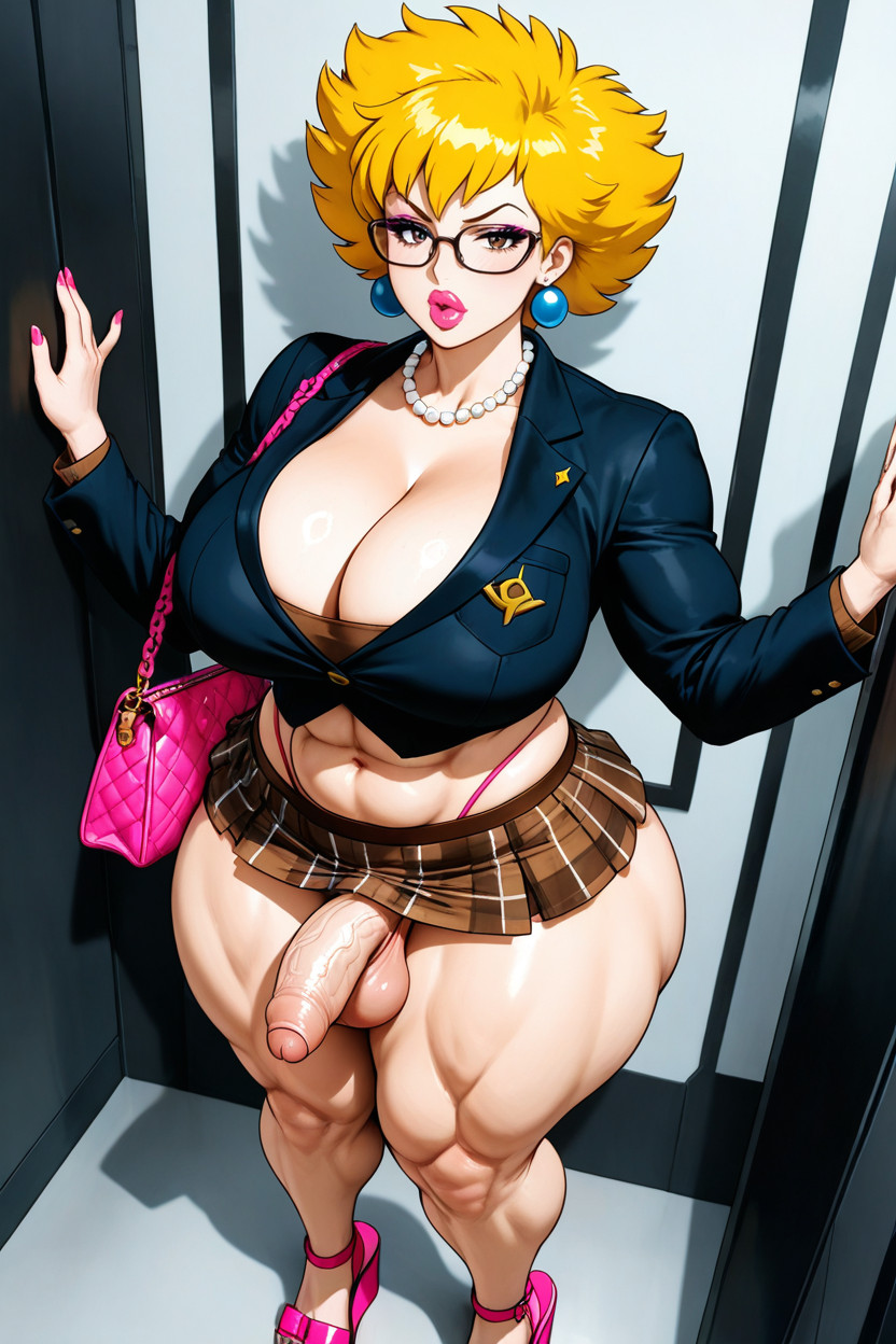 Blond Hair, Big Fat Ass Bubblebutt, Bimbo Hentai AI Porn