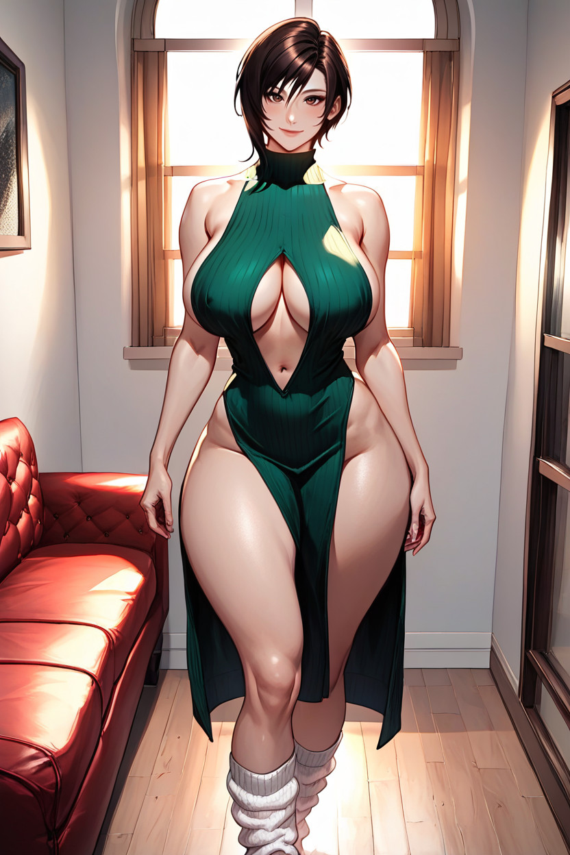 Bare Sides, Detailed Eyes, Front Cutout To Navel Hentai IA