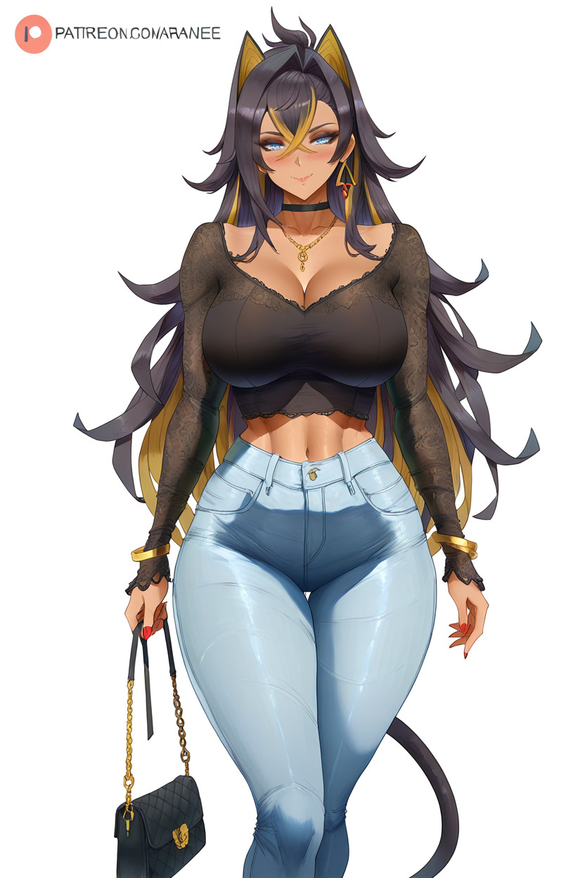 Beautiful Face, Detailled Eyes, Detailed Navel Hentai IA