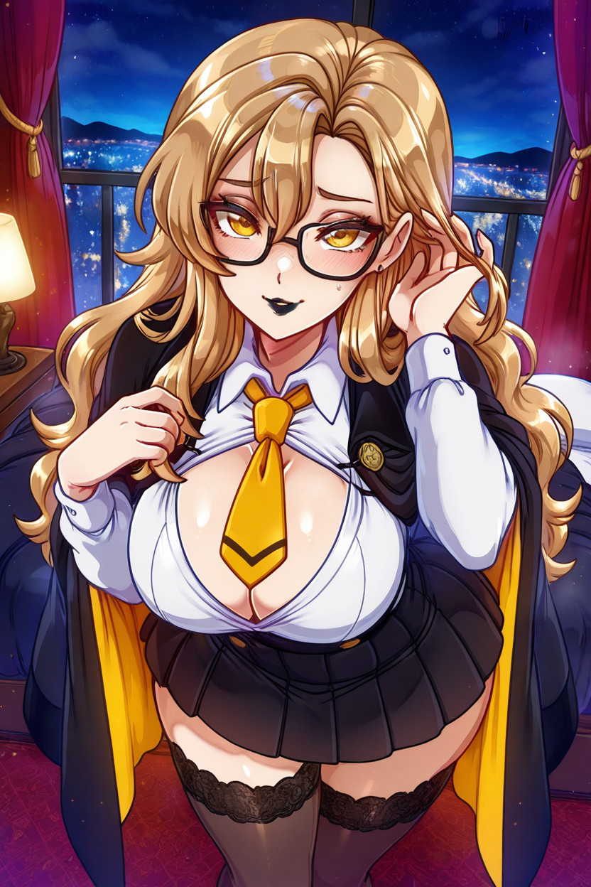 Hufflepuff Uniform, Bending Forward, Smooth Hentai AI Porn