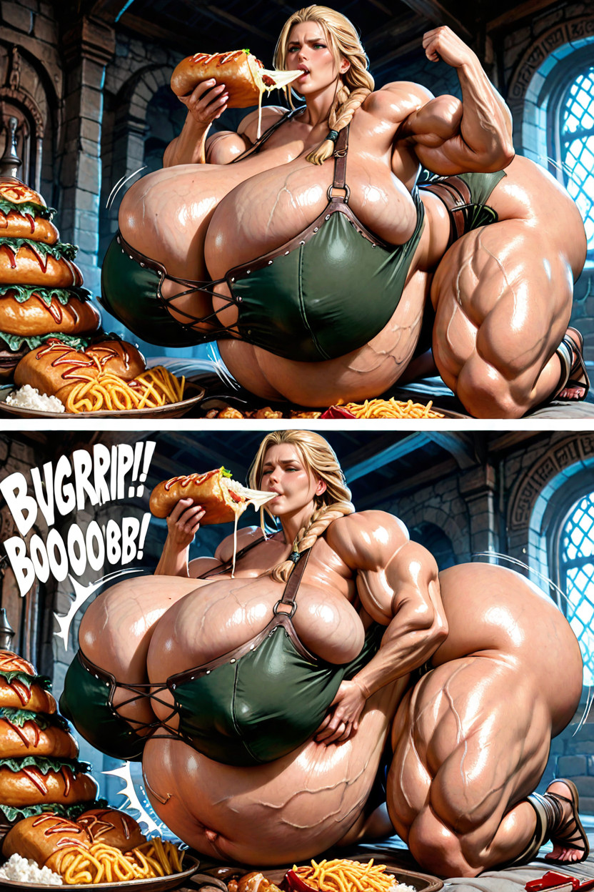 Hyper Size Breasts, Huge Fat Ass, Blonde Hair Hentai AI Porn