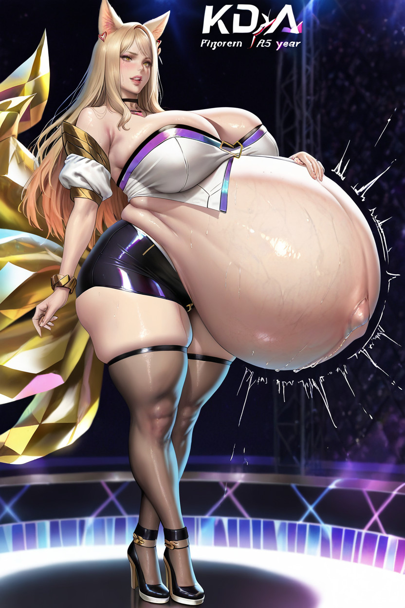 Huge Pregnant, Thick Thighs, Gigantic Pregnant Belly ヘンタイAIエロ
