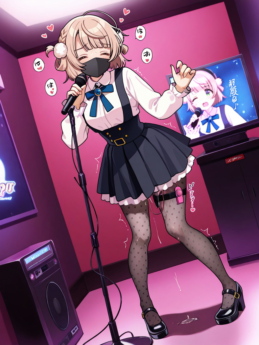 Pechos Pequeños, Holding Microphone, Clitoris Bulge Hentai IA