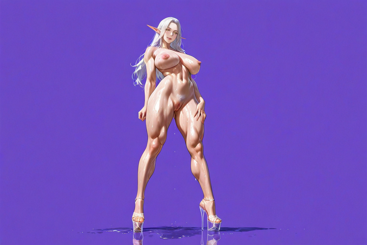 Purple Background, Pale Skin, Perfect Anatomy 헨타이 AI 야짤