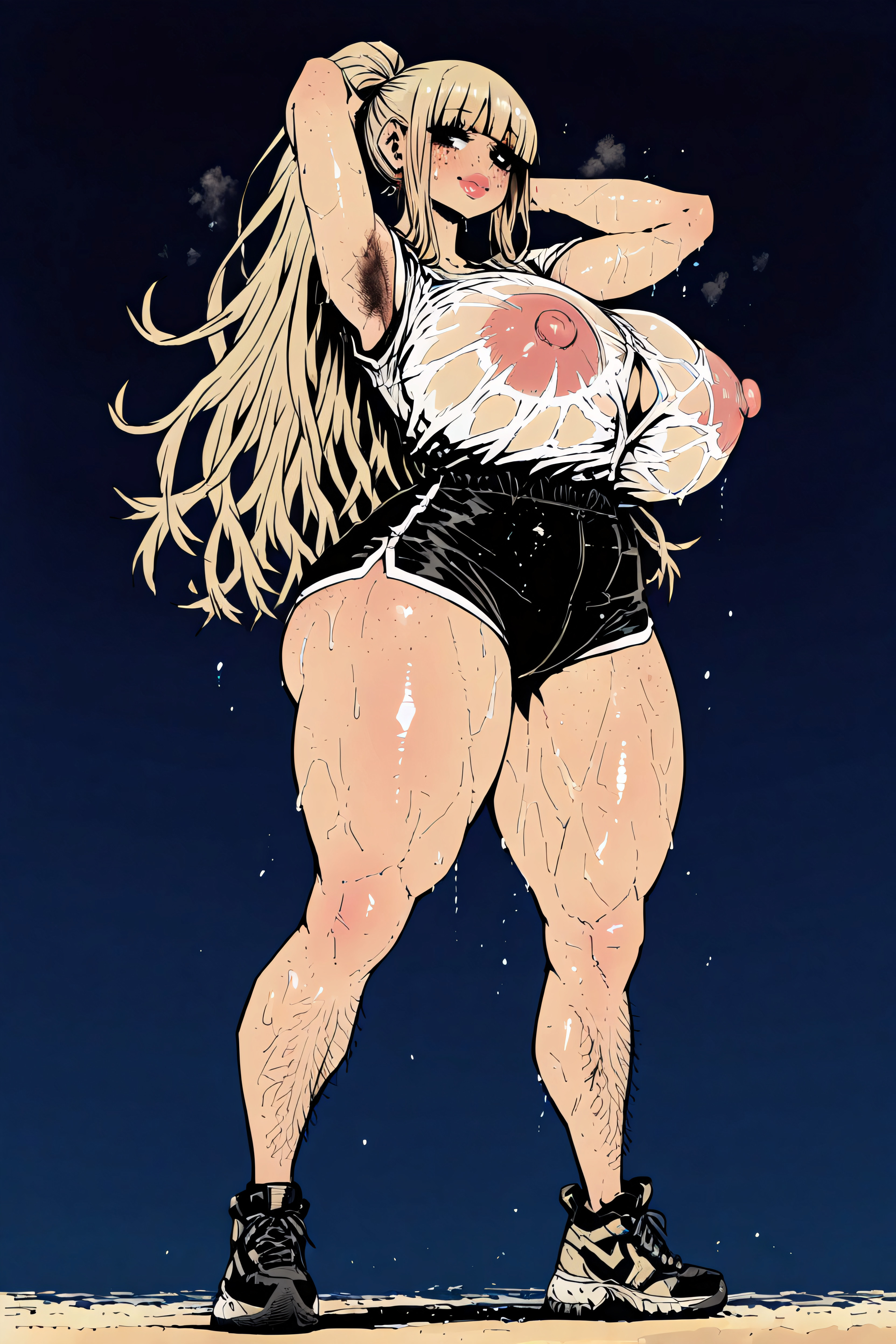Blonde Hair, Voluptuous Hourglass Body, 18+ Hentai IA