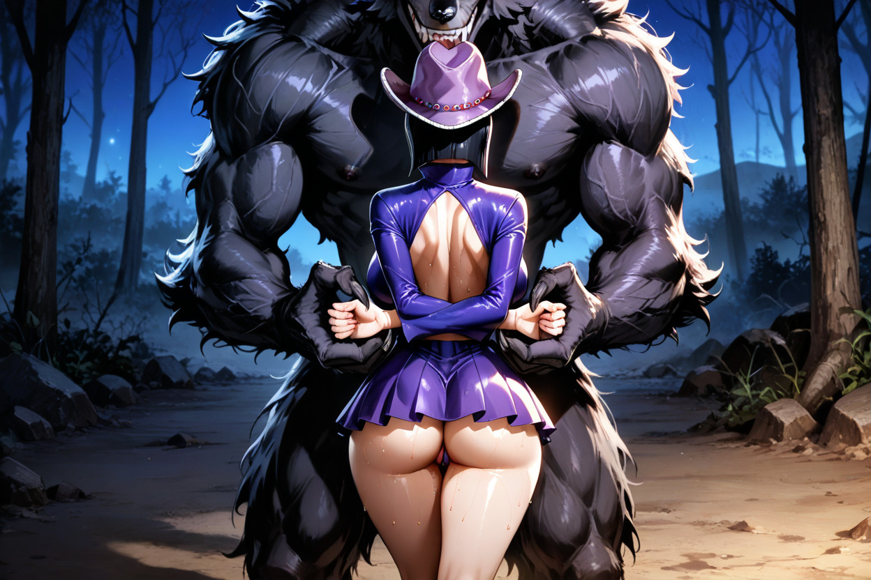 Extremely Submissive, Purple Cowboy Hat, Poitrine Moyenne Porno IA Hentai