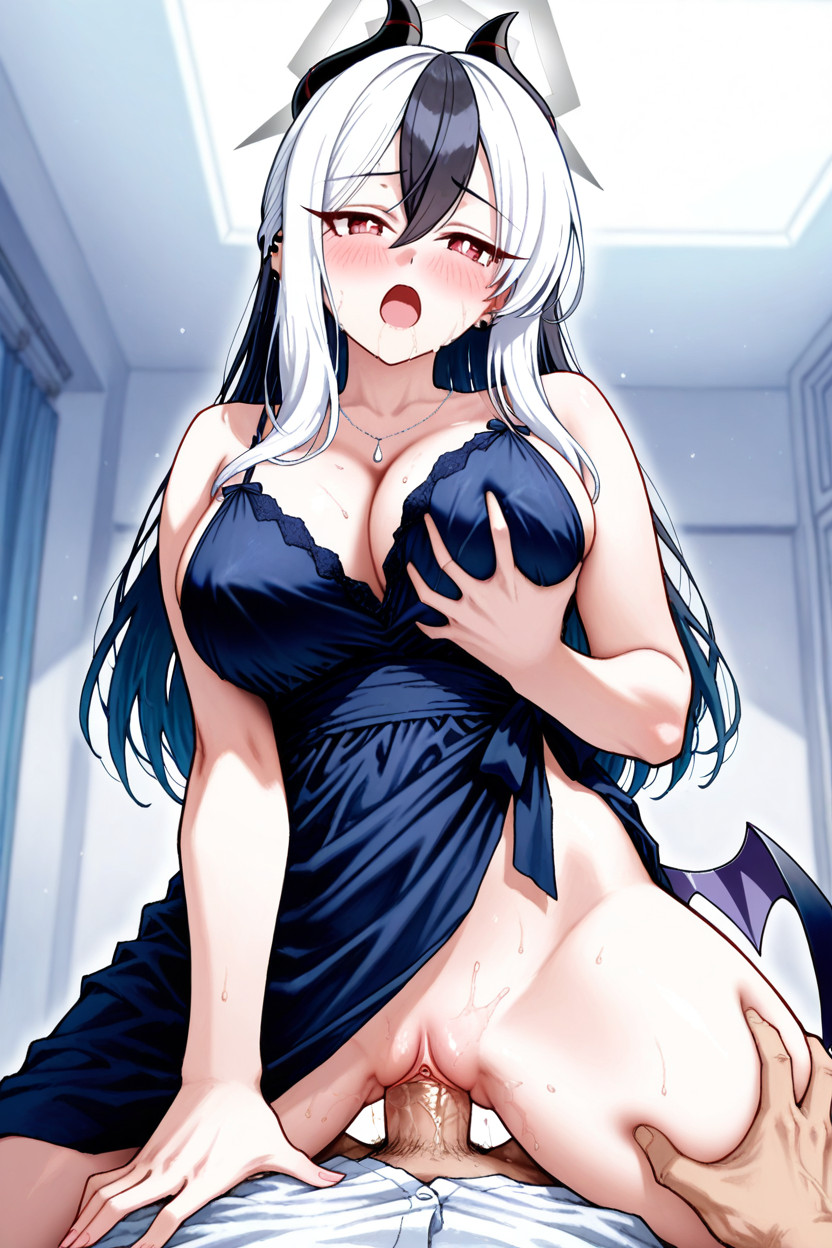 Woman's Wearing Night Dress, One Littlefinger, One Thumb 헨타이 AI 야짤