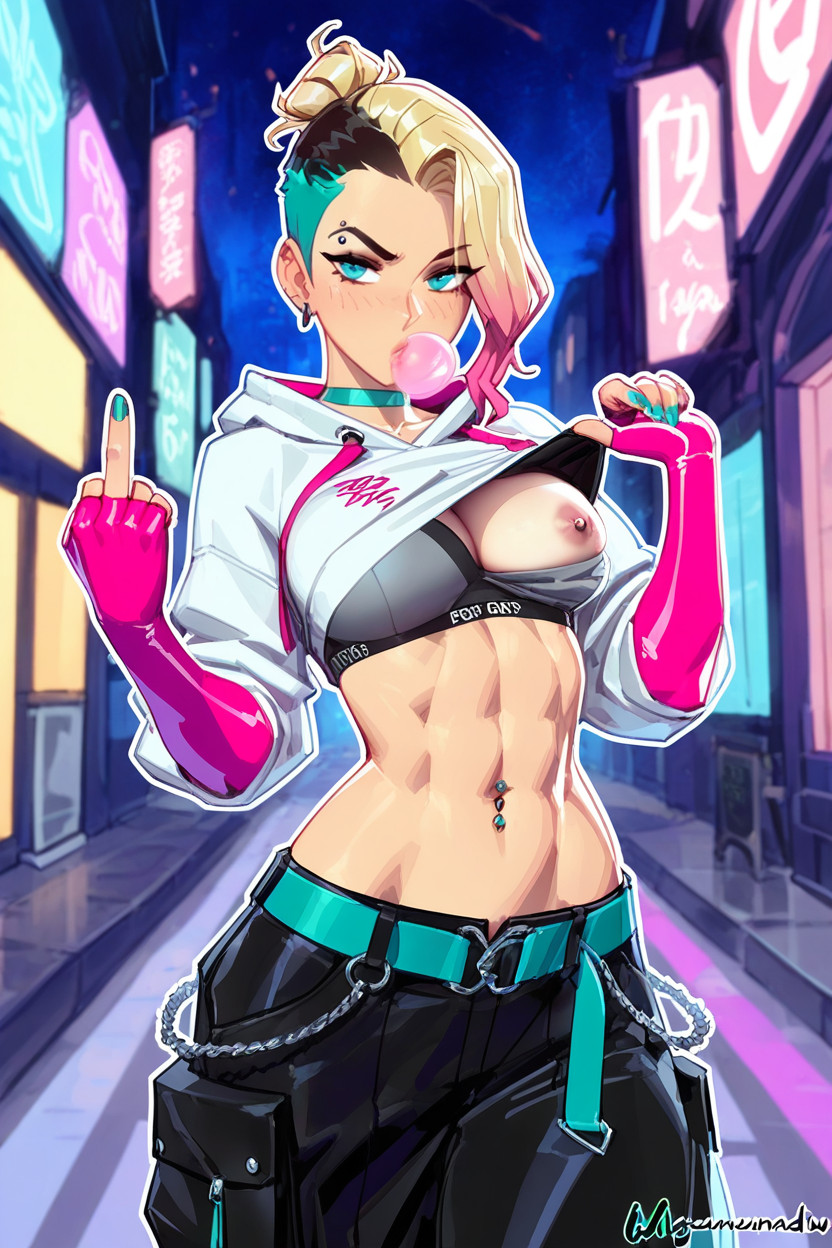 Small Breasts, Weamudraws, Baggy White Hoodie Hentai AI Porn