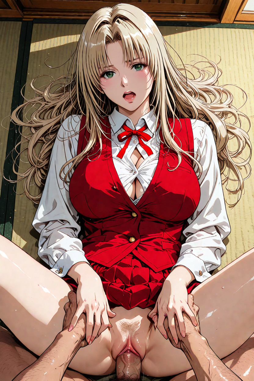 Simple Red Vest, Smooth Skin, Delicate Feature Porno IA Hentai