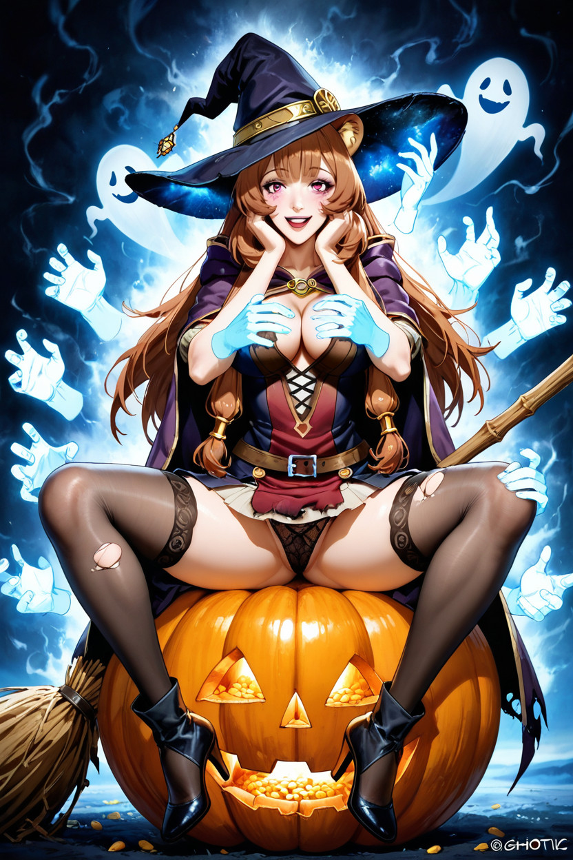 25+, Witch Clothes, The Broom Is On Fire Playful Facial Expression Hentai IA