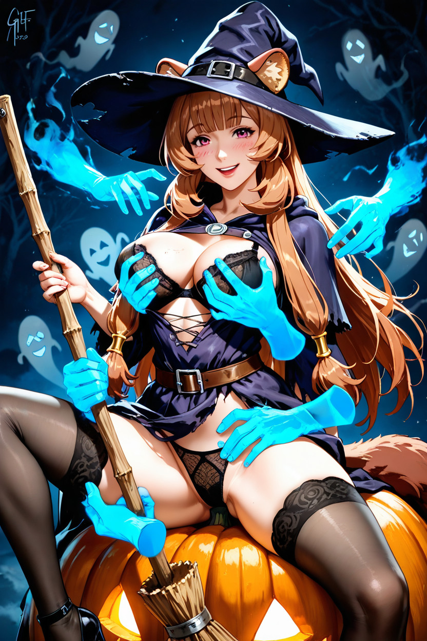 Erotic Pose, A Lot Of Scarecrows Around, Torn Clothes Hentai IA