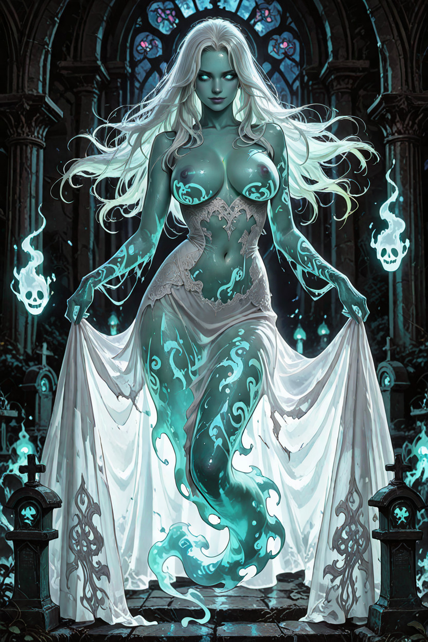 Phantom Blade, Large Natural Breasts, Light Green Hair Porno IA Hentai
