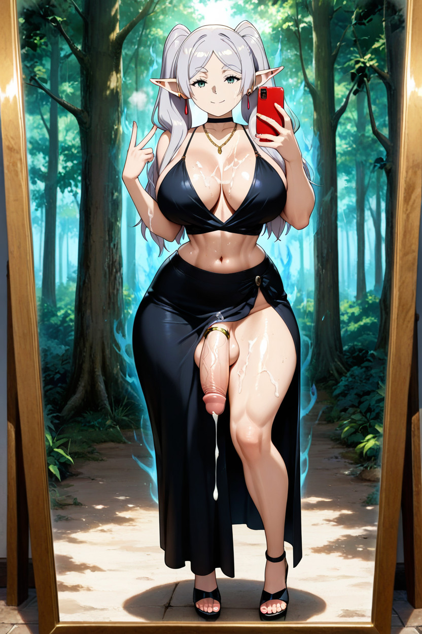 Curvy Body, De Pie, Vista Frontal Hentai IA