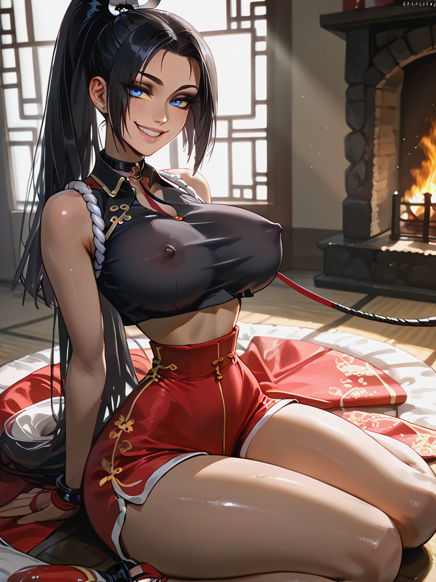 Extremely Tight Waist, China Dress, Extremely Snatched Waist 動漫AI成人